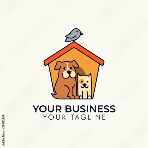 Cat Dog Bird logo Design Template