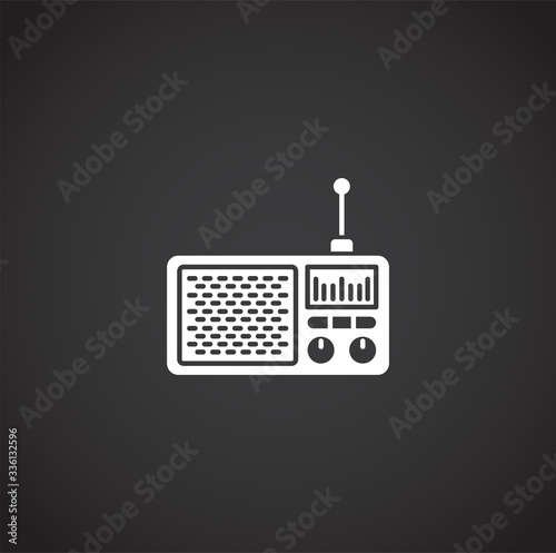 Mass media related icon on background for graphic and web design. Creative illustration concept symbol for web or mobile app