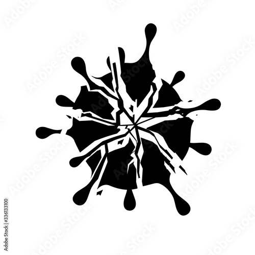 Symbol of viruses of microbes, bacteria smashed to smithereens on a white background. Virus Victory Concept, Covid 19, Coronavirus. Vector illustration