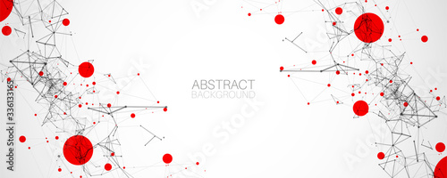 Template for science and technology presentation. Plexus style background.