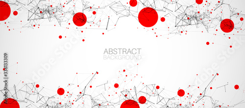 Template for science and technology presentation. Plexus style background.