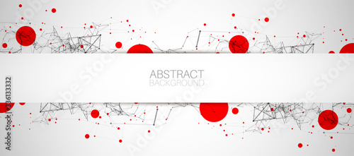 Template for science and technology presentation. Plexus style background.