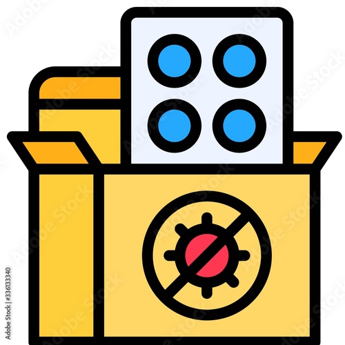Antiviral drug vector illustration, filled style icon
