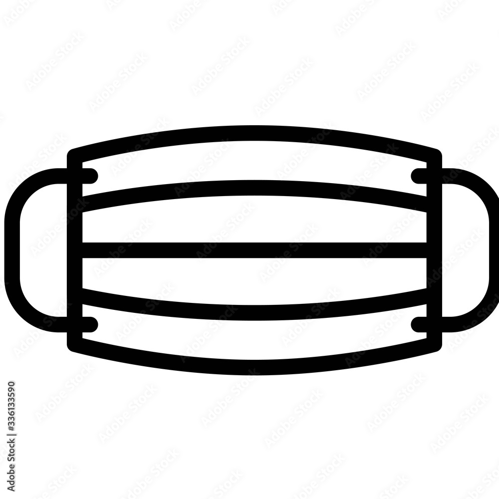 Surgical mask vector illustration, line style icon Surgical mask vector illustration, line style icon