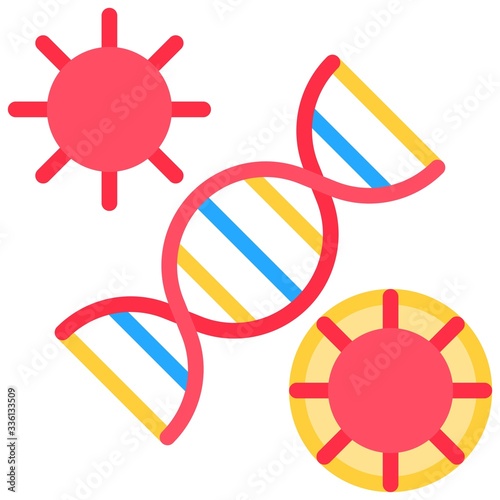 Virus mutation vector illustration, flat style icon