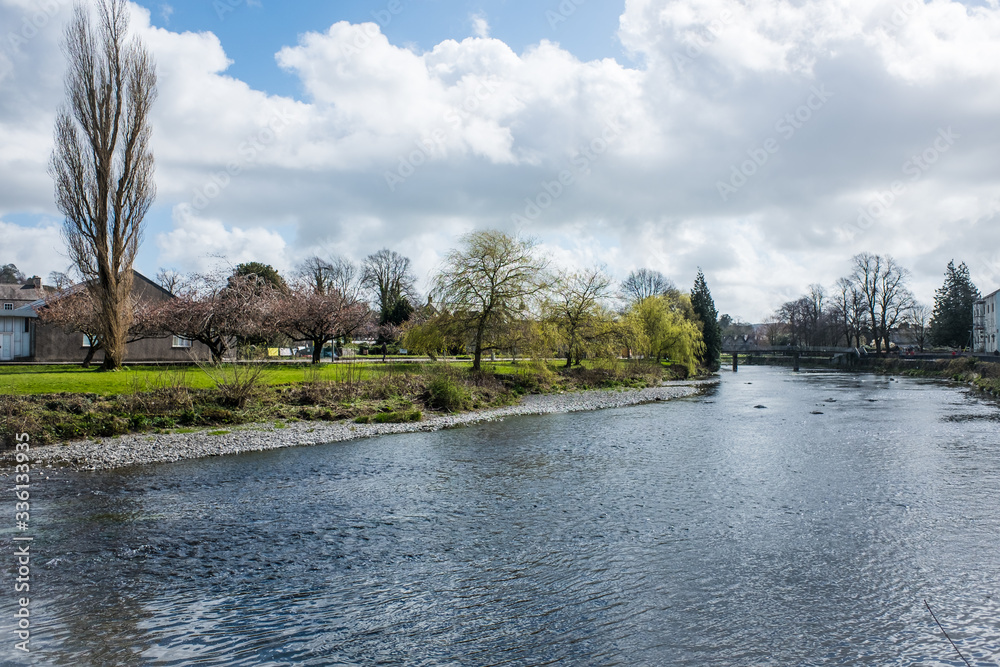 Fototapeta premium River Kent, Kendal, in Springtime Cumbria, England