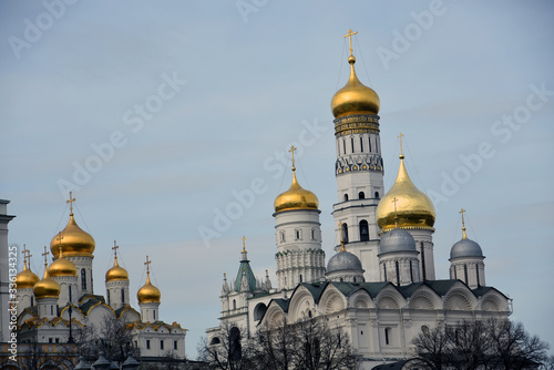  Architecture of Moscow Kremlin. Popular landmark.