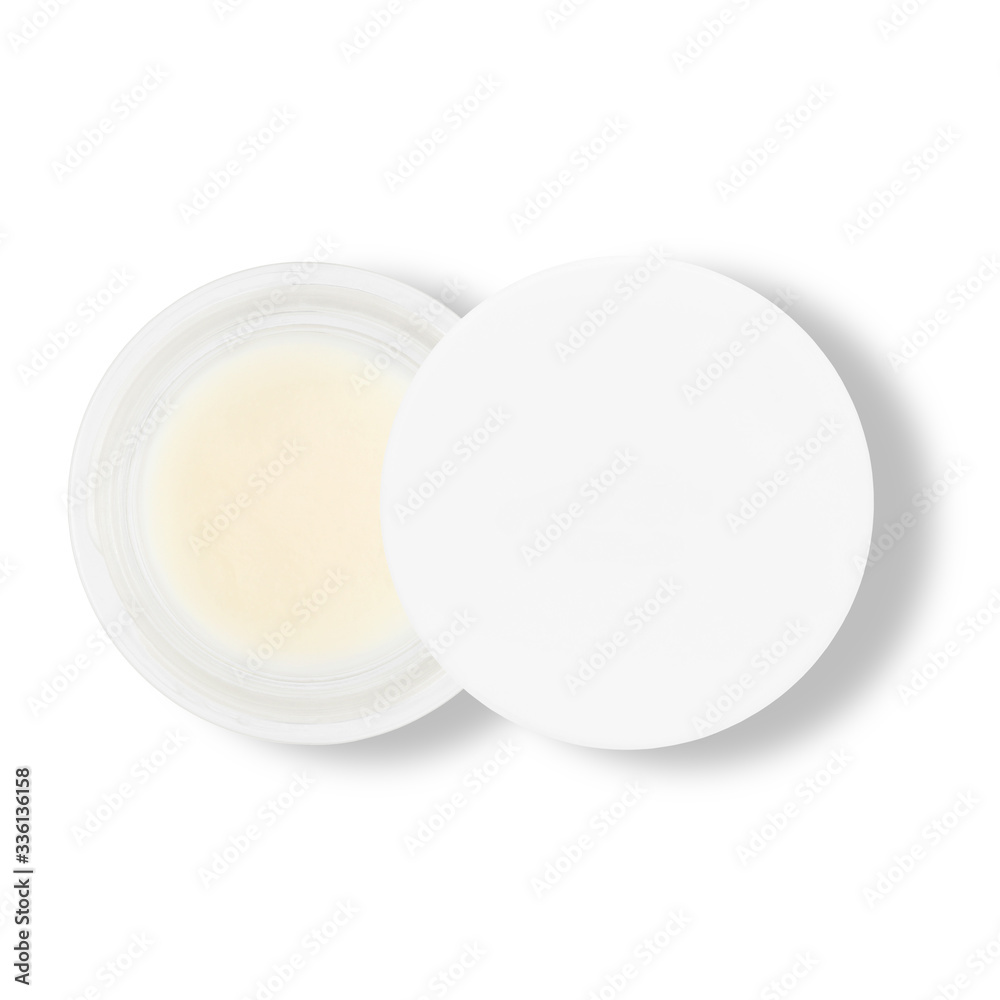 Top view on jar of skin cream (isolated) Top view on jar of skin cream (isolated)