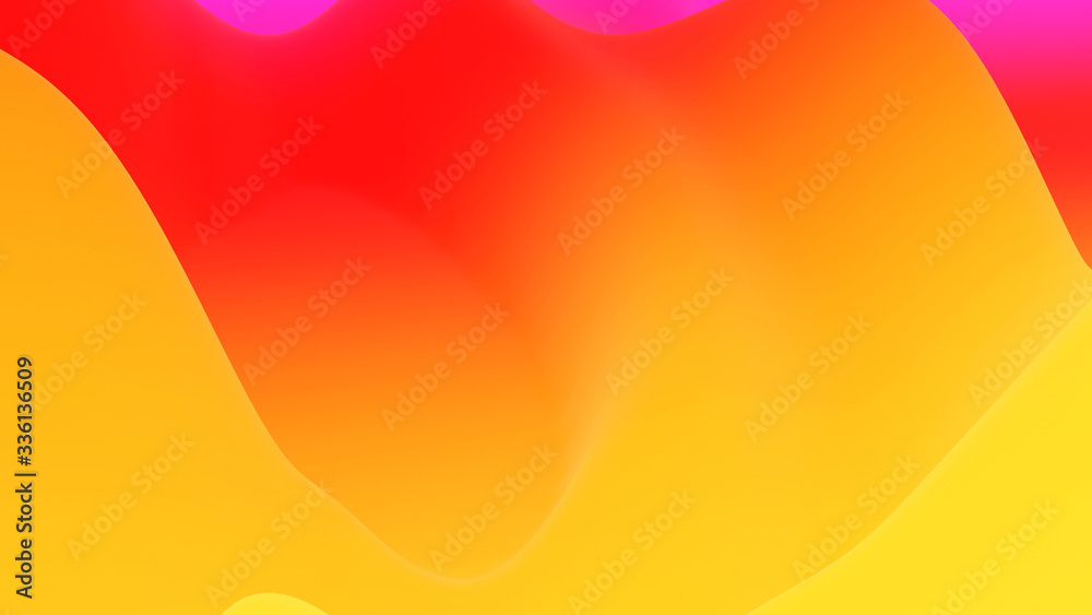 abstract fantastic background, liquid gradient of paint with internal glow forms hills or peaks like landscape in subsurface scattering material, mat color transitions. Yellow red abstract fantastic background, liquid gradient of paint with internal glow forms hills or peaks like landscape in subsurface scattering material, mat color transitions. Yellow red