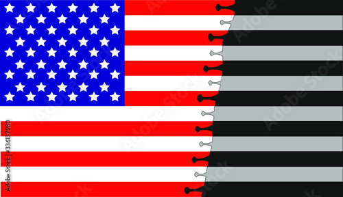 Novel coronavirus (2019-nCoV, COVID-19). Concept of coronavirus quarantine 2020. No Infection   Bacteria Coronavirus  Dangerous Coronavirus Cell in USA Isolated Vector Icon.