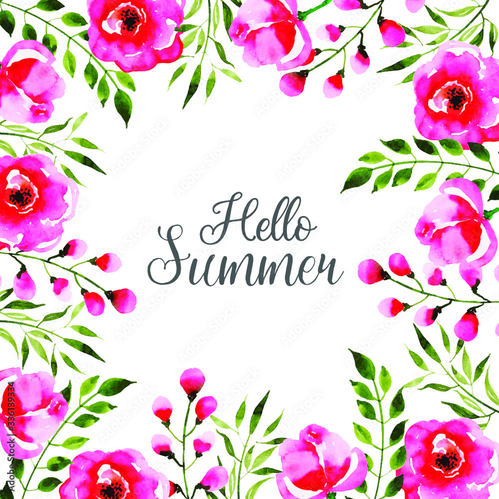 Watercolor Summer Floral Multipurpose Background