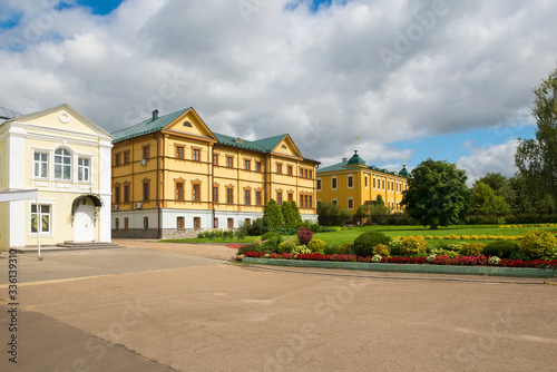 DIVEEVO, RUSSIA - AUGUST 25, 2019: The Galaktionov House. Built at the turn of the 19-20th centuries. The benefactors of the monastery lived in it.