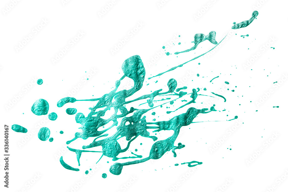 Fototapeta premium watercolor texture green of paint drop shiny