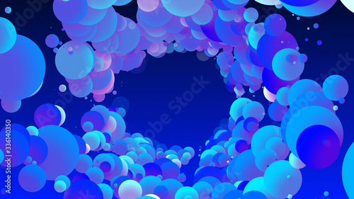 Принти на полотні Abstract simple background with beautiful multi-colored circles or balls in flat style like paint bubbles in water