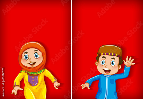 Two background template designs with happy children