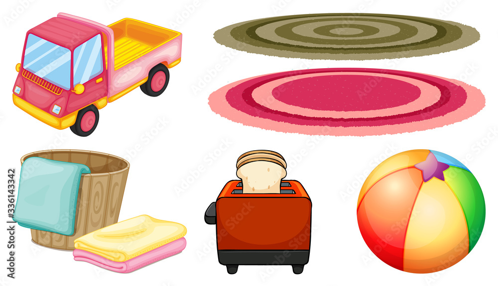 Large set household items on white background Vector Image