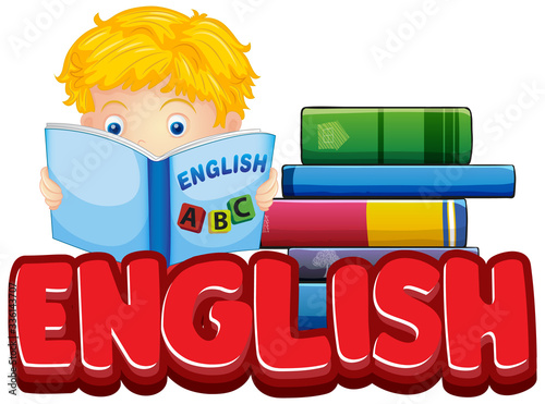 Font design for read a book with kid reading book