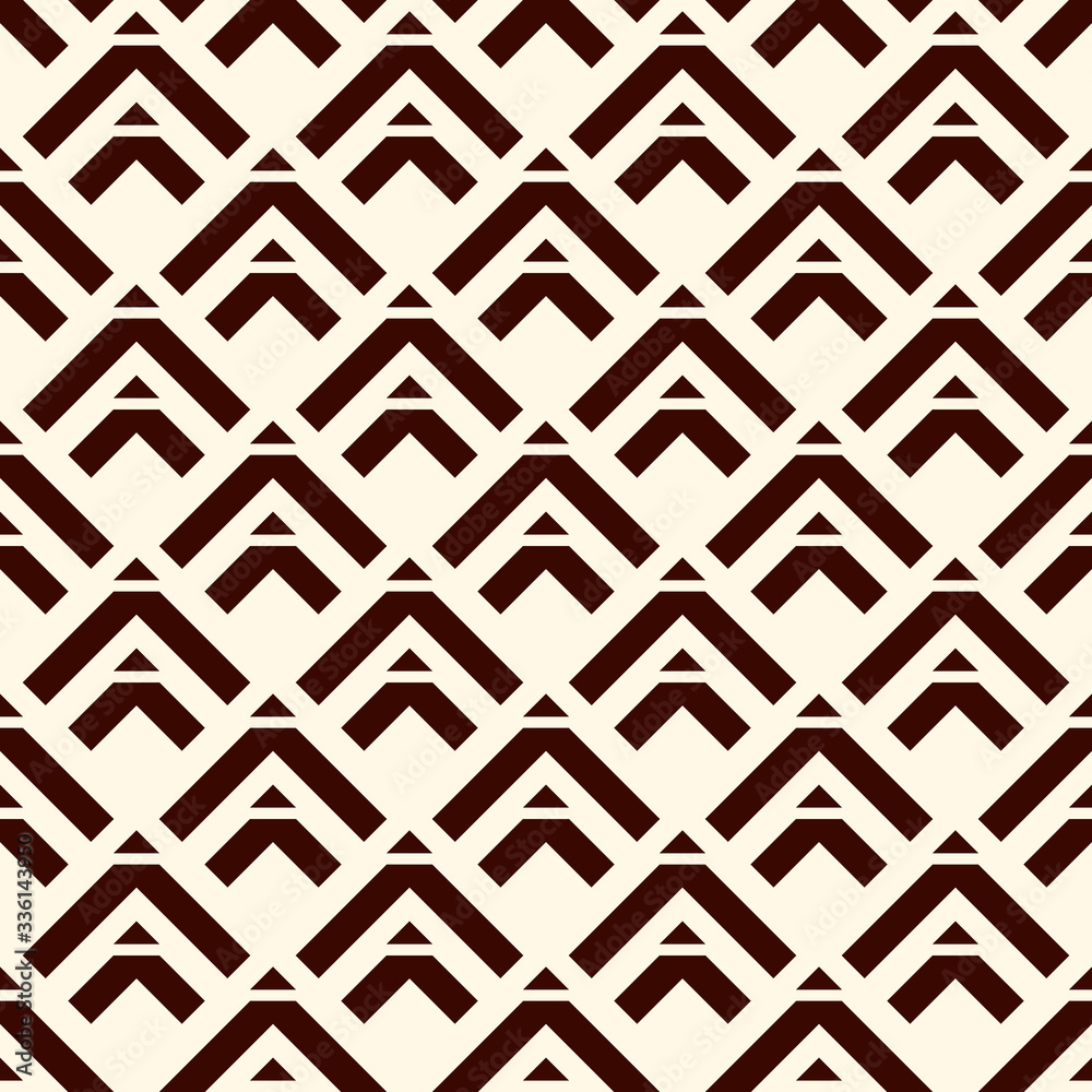 Arrows, scales seamless pattern. Ethnic, tribal print. Squama, chevrons ornament. Repeated arrowhead, triangular shapes
