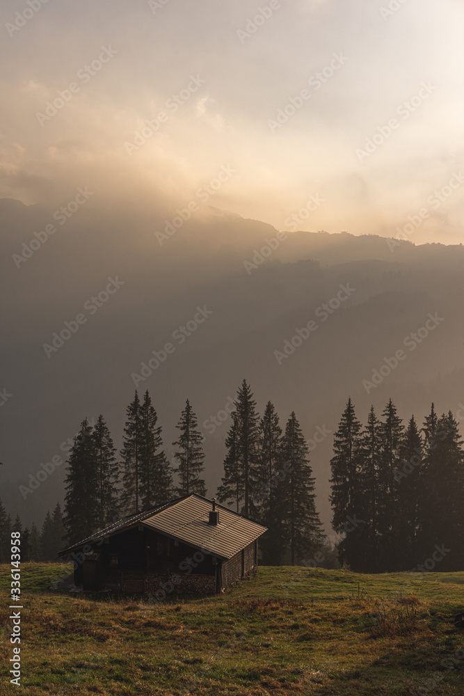 sunset in the Bavarian mountains