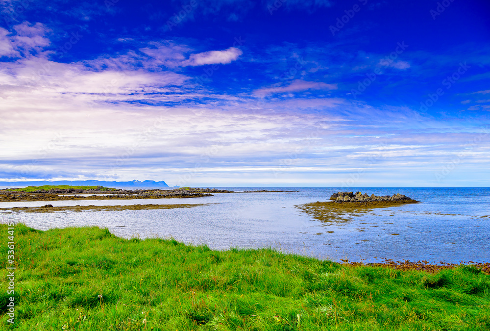 Beautiful rugged Iceland Fjord seascape