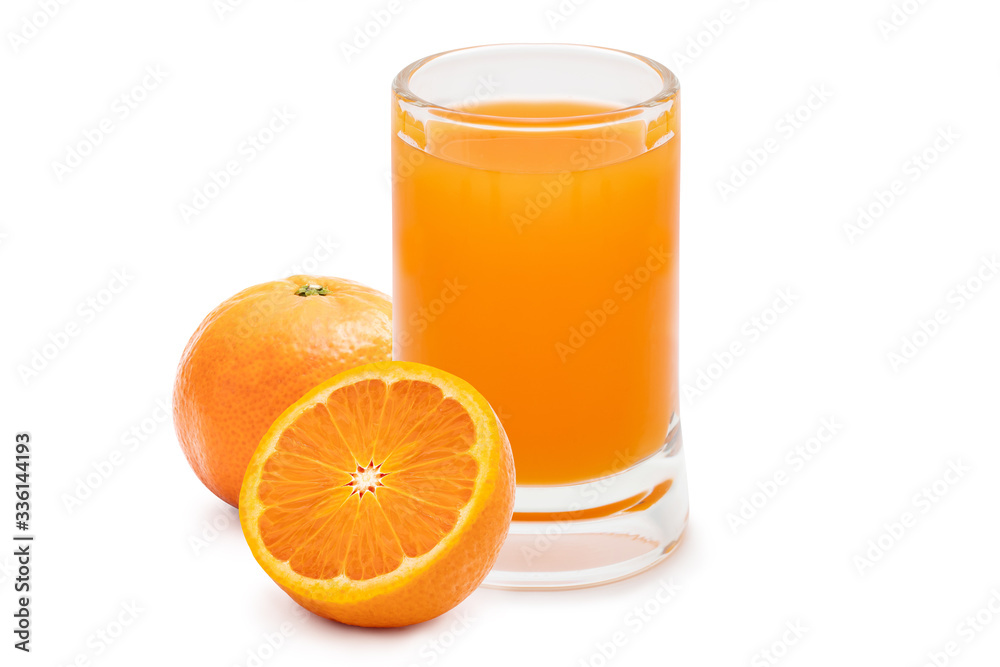 100% Orange juice isolated on white background. 100% Orange juice isolated on white background.