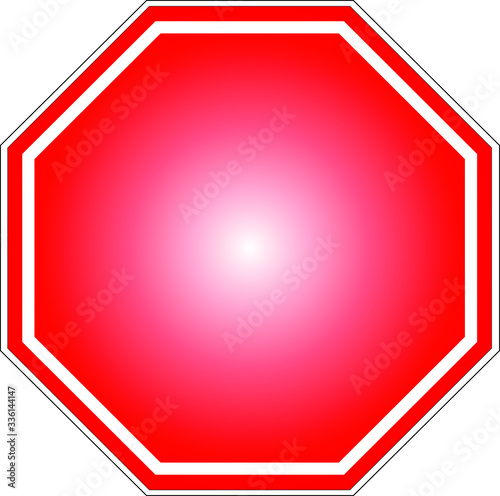 Octagonal blank stop sign. isolated on white background. Traffic regulatory warning stop symbol. Vector illustration, EPS10