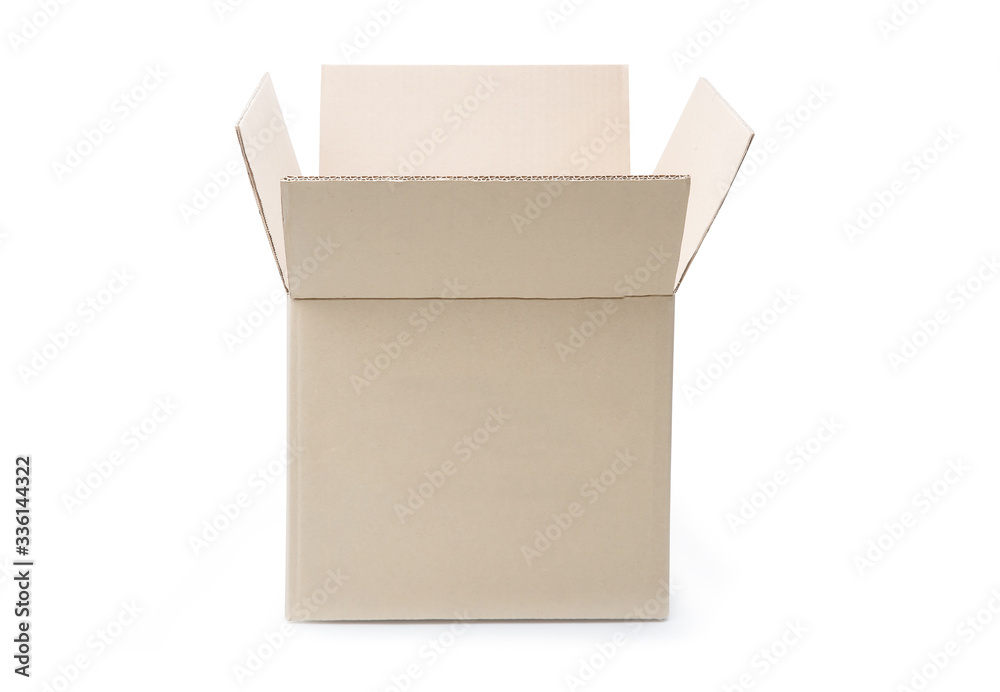 Brown paper box isolated on white background., Parcel delivery concept