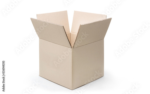 Brown paper box isolated on white background., Parcel delivery concept