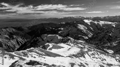mountain landscapes in black and white