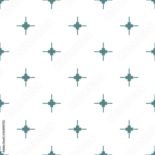 Outline minimalist seamless pattern with stylized repeating sparkle stars. Simple geometric ornament. Modern texture © funkyplayer