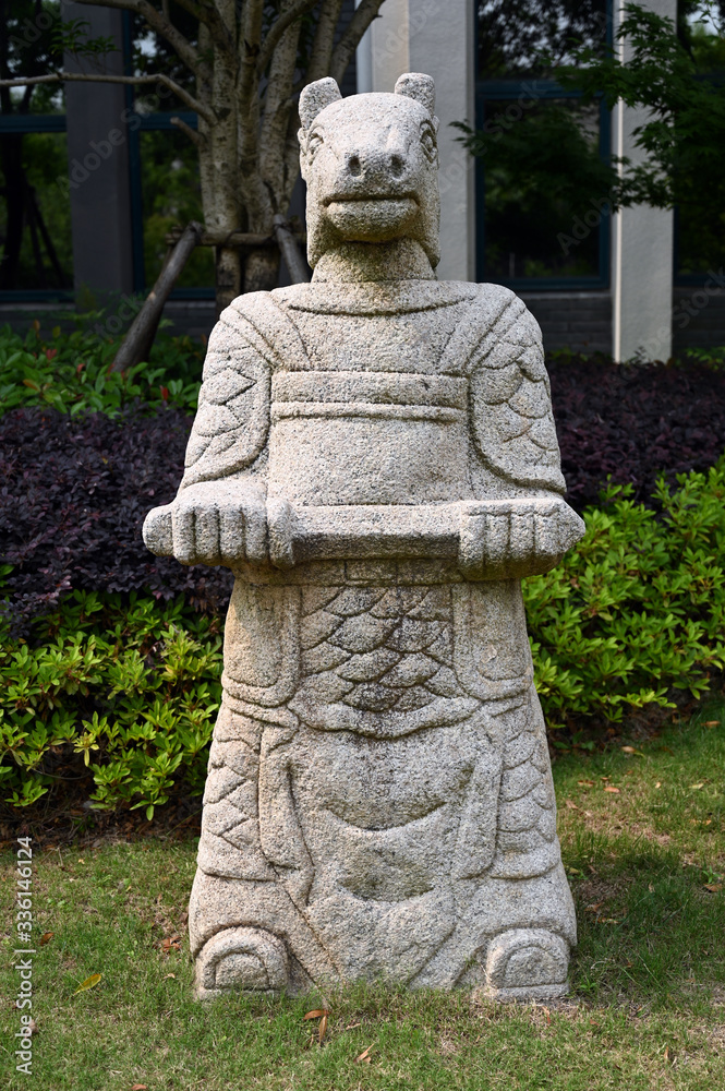 Stone sculpture of zodiac animal in Chinese Park
