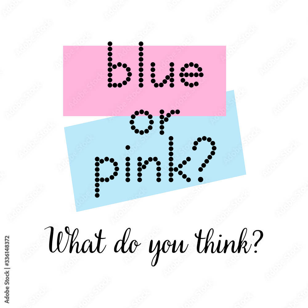 Blue or pink? Gender reveal party card, banner vector element design Blue or pink? Gender reveal party card, banner vector element design