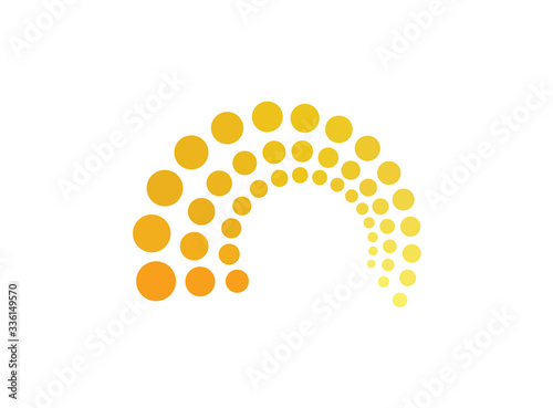 Coaching icon gradient vector spiral circles symbol of development design illustrator