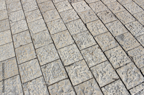 Paving stones on the sidewalk