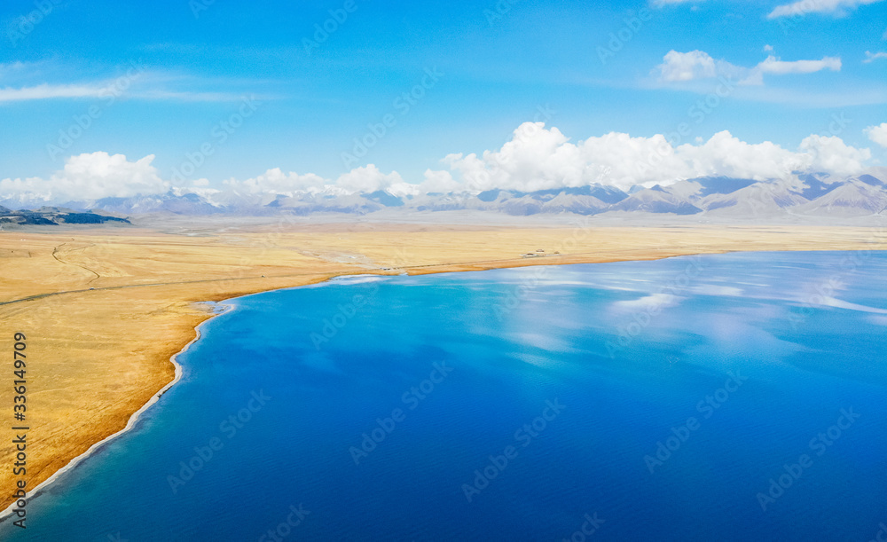 Obraz premium aerial view of Sayram Lake
