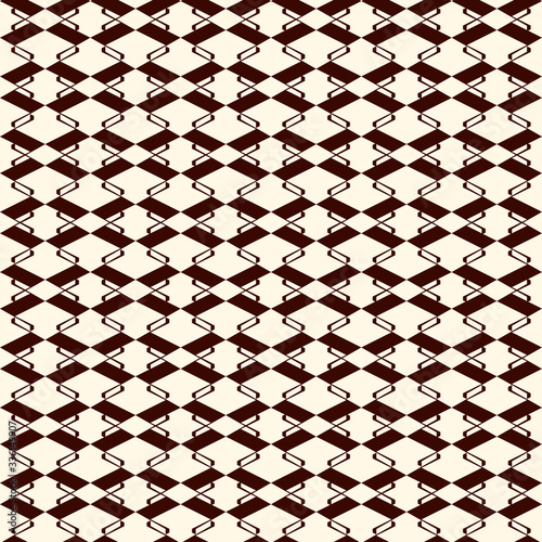 Geometric seamless pattern. Minimal style surface print. Linear motif ornament. Simple geo shapes background