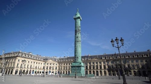 France, Paris, May, View of place Vendome with Vendome column