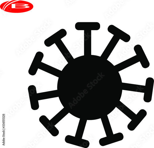 Vector illustration coronavirus 2019-nCoV, Covid-19. Coronavirus outbreak concept. Covid-19 coronavirus infection.Virus covid-19 cell icon.