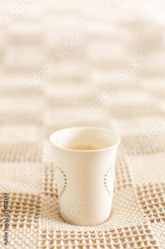 Glass Cup Of Coffee. Closeup Coffee With Milk. Cappuccino. Coffee foam © knazarenko