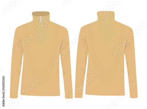 Brown fleece long sleeve. vector