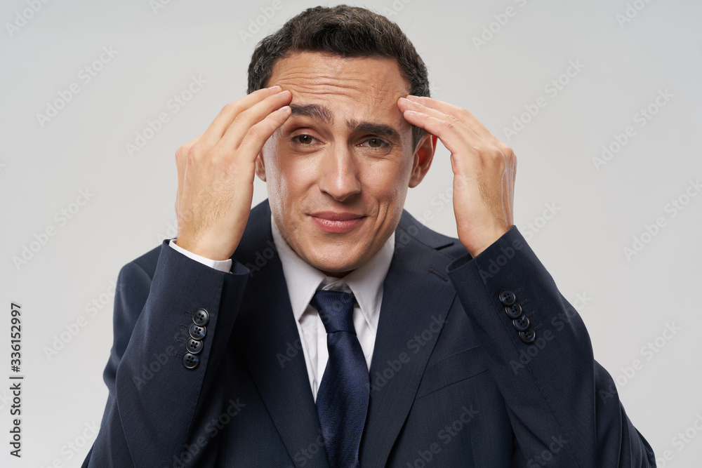 young man with headache young man with headache