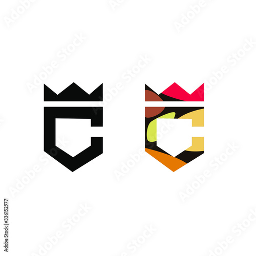 initial C with crown logo or symbol concept