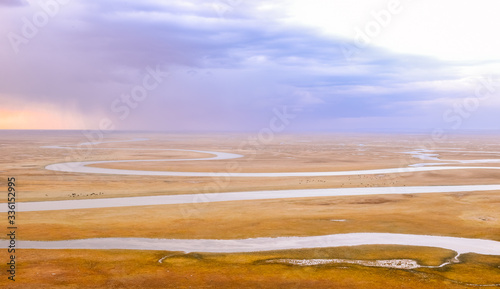 Beautiful landscape of Bayanbulak Grassland National Nature Reserve photo