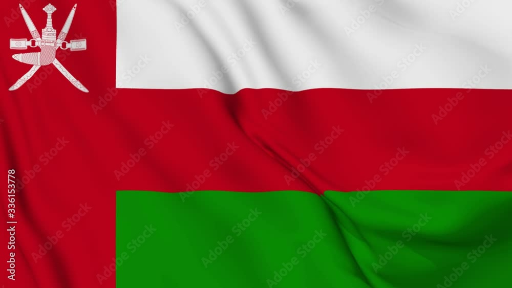 Oman flag is waving 3D animation. Oman flag waving in the wind ...