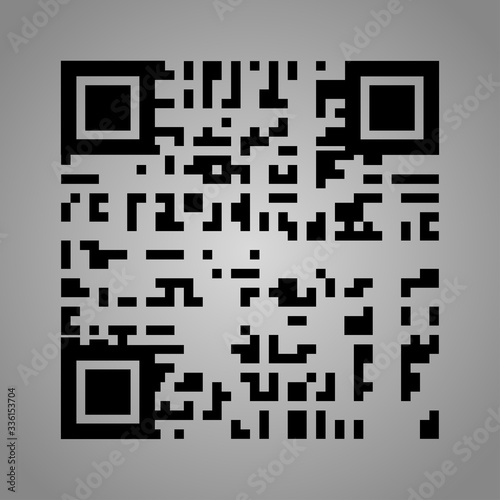 QR code symbol. The minimum qr code scan icon. The concept of instant payment technology or payment method of technology without money. Isolated. Vector