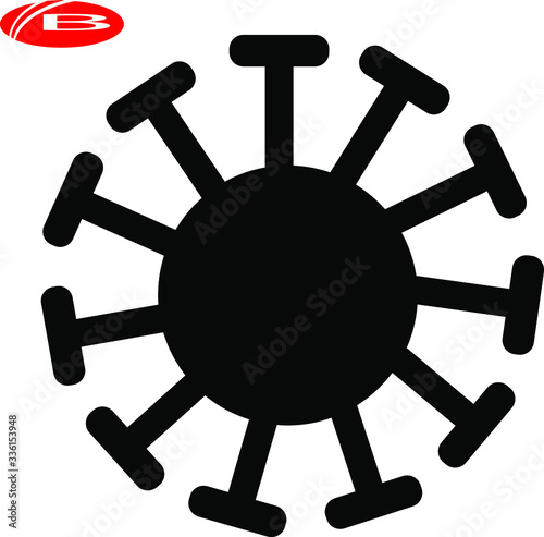 Vector illustration coronavirus 2019-nCoV, Covid-19. Coronavirus outbreak concept. Covid-19 coronavirus infection.Virus covid-19 cell icon.