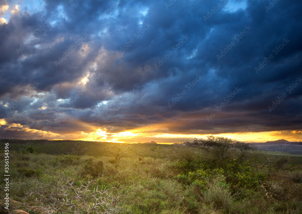 Sunset or sunrise in the Karoo, Garden Route, South Africa