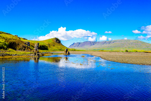 Beautiful rugged Iceland Fjord seascape