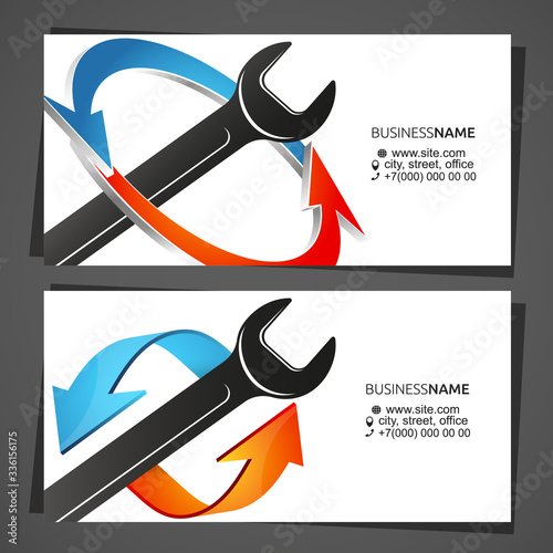 Air conditioning cooling and heating service business card concept