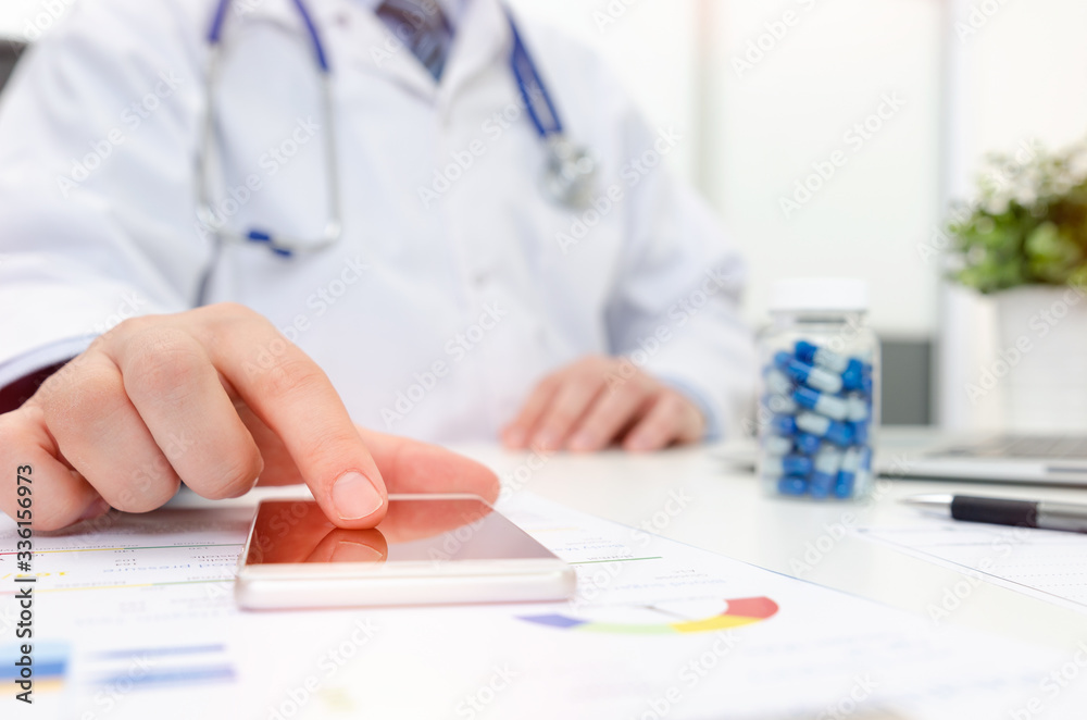 Online medical consultation, telehealth concept